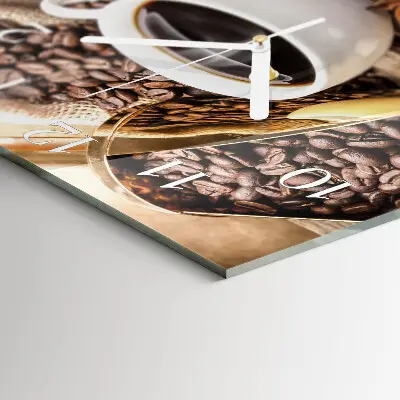 Vierkante glas klok Koffie