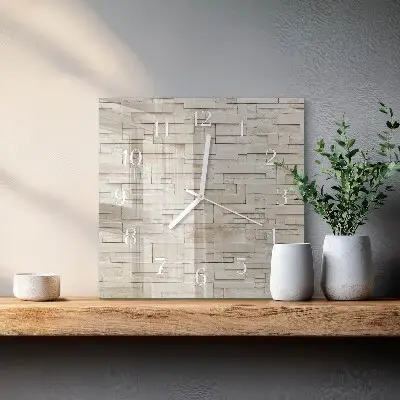 Decoratieve glazen klok vierkant Stenen muur