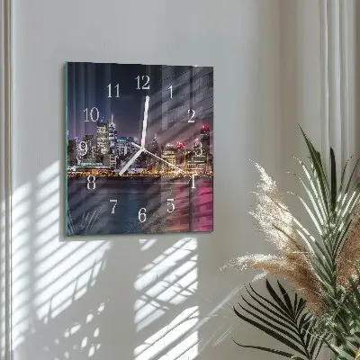 Vierkante glazen klok Horizon