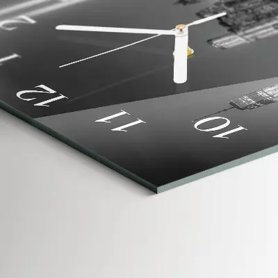 Moderne wandklok glas vierkant Horizon