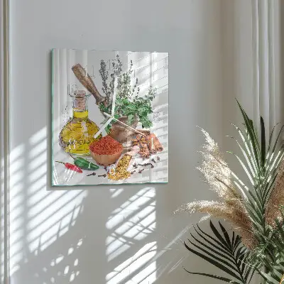 Moderne wandklok glas vierkant Specerijen