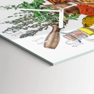 Moderne wandklok glas vierkant Specerijen