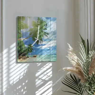Vierkante glas klok Palmeiland