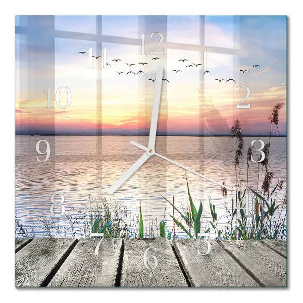 Decoratieve glazen klok vierkant Meer