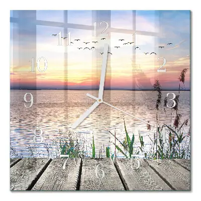 Decoratieve glazen klok vierkant Meer