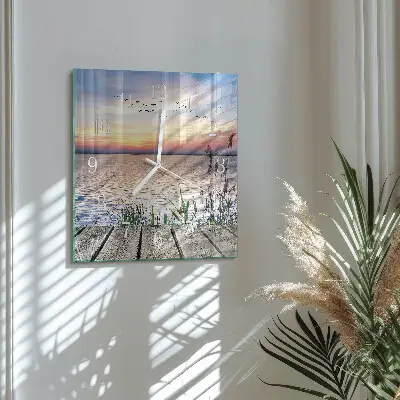 Decoratieve glazen klok vierkant Meer