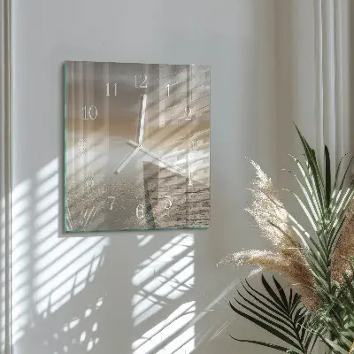 Vierkante glazen wandklok Pier