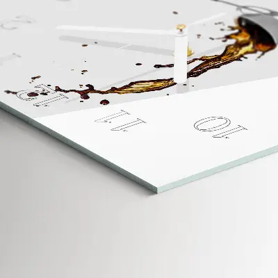 Moderne wandklok glas vierkant Koffie