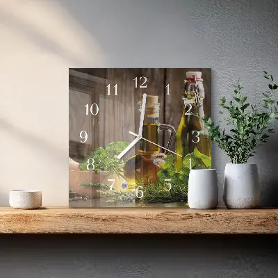 Vierkante glas klok Olie