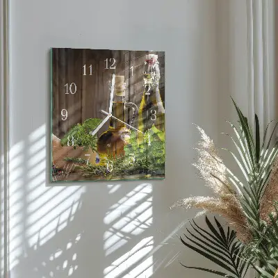 Vierkante glas klok Olie