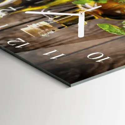 Vierkante glas klok Olie