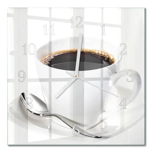 Vierkante glas klok Koffie