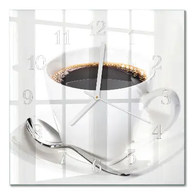 Vierkante glas klok Koffie