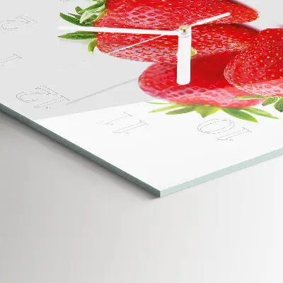 Vierkante glas klok Aardbeien