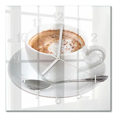 Vierkante glas klok Koffie