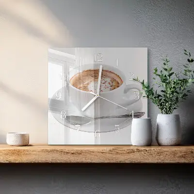 Vierkante glas klok Koffie