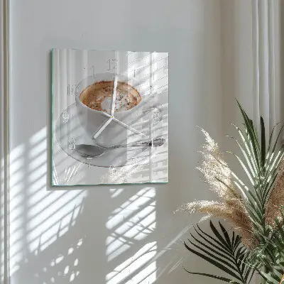 Vierkante glas klok Koffie