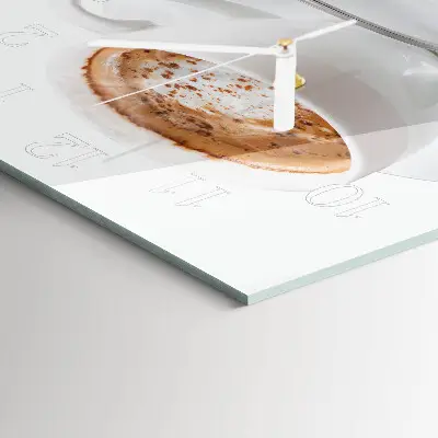 Vierkante glas klok Koffie