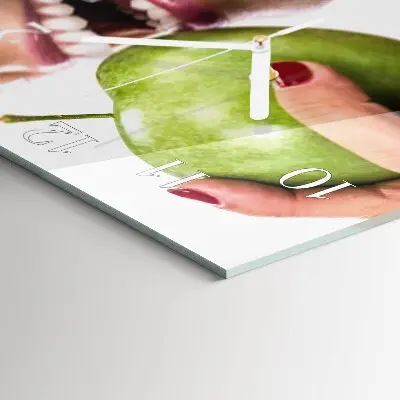 Moderne wandklok glas vierkant Appel