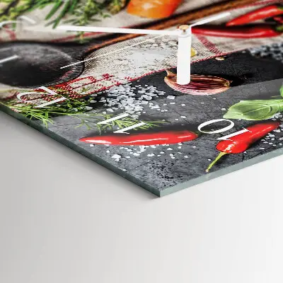 Moderne wandklok glas vierkant Specerijen