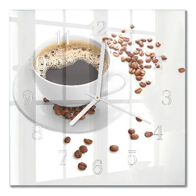 Vierkante glazen klok Koffie