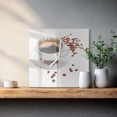 Vierkante glazen klok Koffie