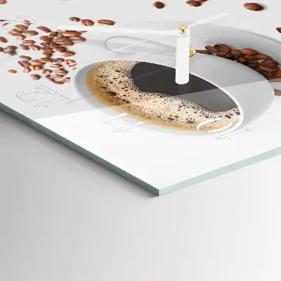 Vierkante glazen klok Koffie
