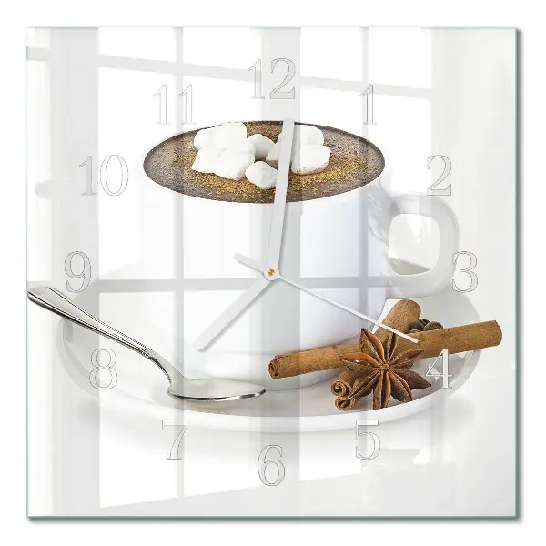 Vierkante glas klok Chocolade