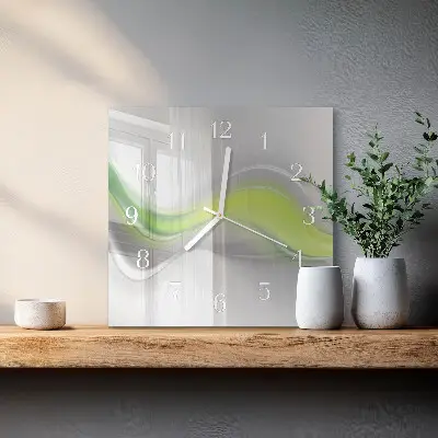 Vierkante glas klok Golven van kleur