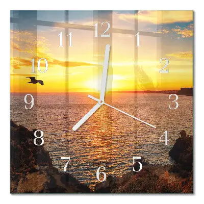 Vierkante glas klok Zonsondergang
