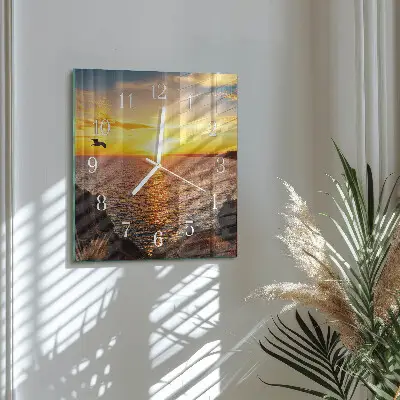 Vierkante glas klok Zonsondergang