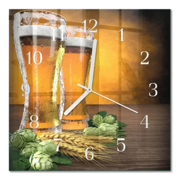 Vierkante glazen klok Glazen bier