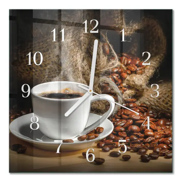 Vierkante glas klok Koffie