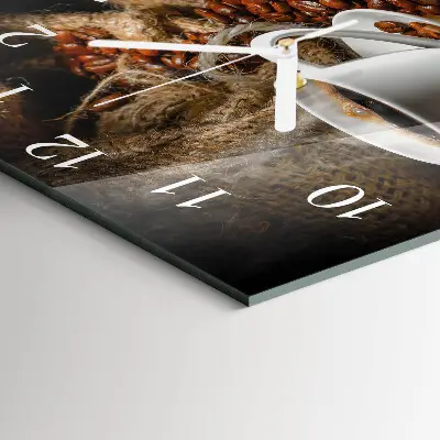 Vierkante glas klok Koffie