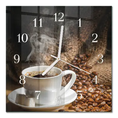 Decoratieve glazen klok vierkant Koffie