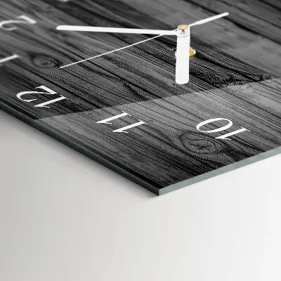 Decoratieve glazen klok vierkant Hout