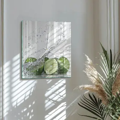 Vierkante glas klok Limoenen