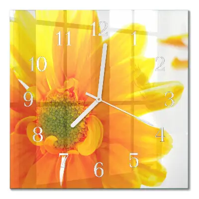 Decoratieve glazen klok vierkant Bloem