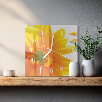 Decoratieve glazen klok vierkant Bloem