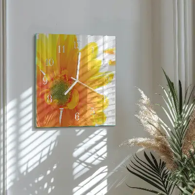 Decoratieve glazen klok vierkant Bloem