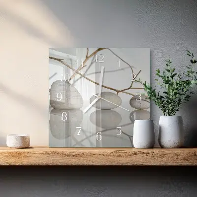 Vierkante glas klok Stenen