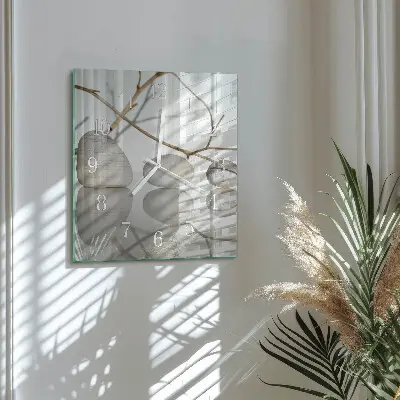 Vierkante glas klok Stenen