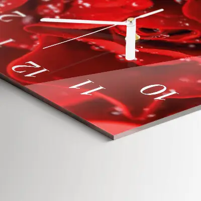 Moderne wandklok glas vierkant Roos