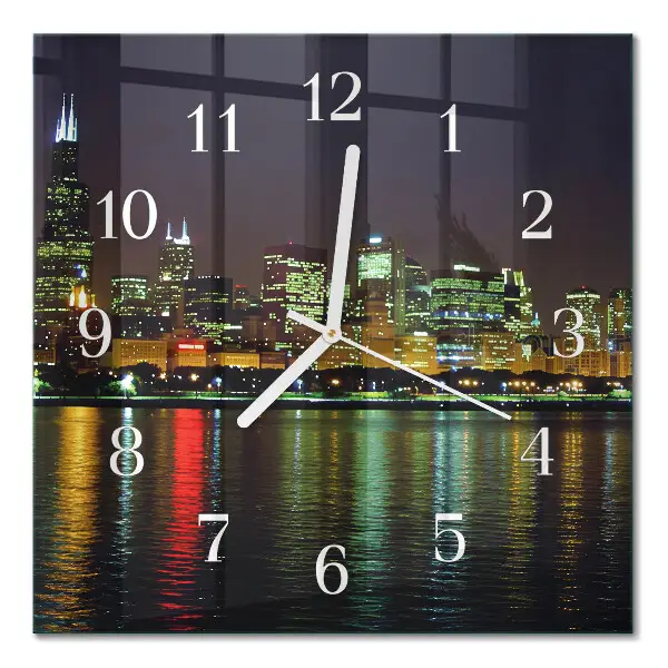 Vierkante glazen wandklok Horizon