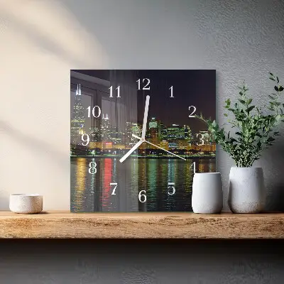 Vierkante glazen wandklok Horizon