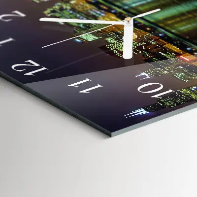 Vierkante glazen wandklok Horizon