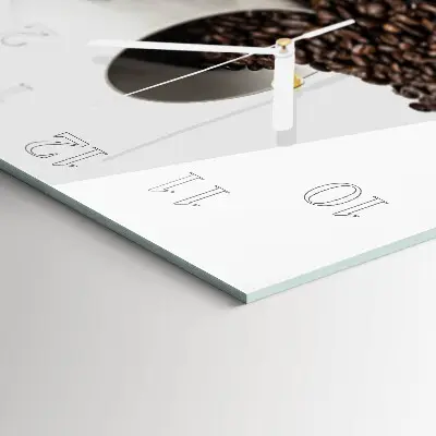 Vierkante glas klok Een kopje koffie