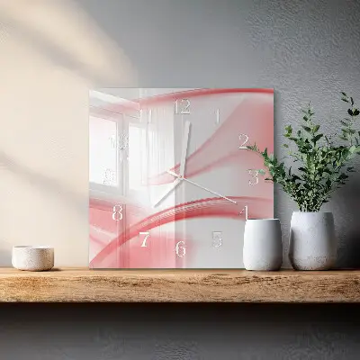 Vierkante glazen wandklok Abstracte kunst