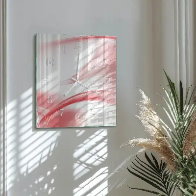 Vierkante glazen wandklok Abstracte kunst