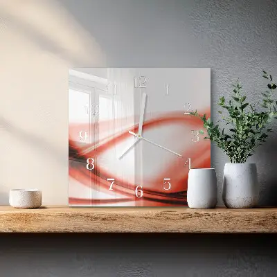 Vierkante glazen klok Abstracte lijnen